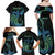 Personalised Hawaii Kure Atoll Family Matching Off Shoulder Maxi Dress and Hawaiian Shirt Holaniku Coral Reef with Polynesian Tribal