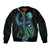 Personalised Hawaii Kure Atoll Sleeve Zip Bomber Jacket Holaniku Coral Reef with Polynesian Tribal