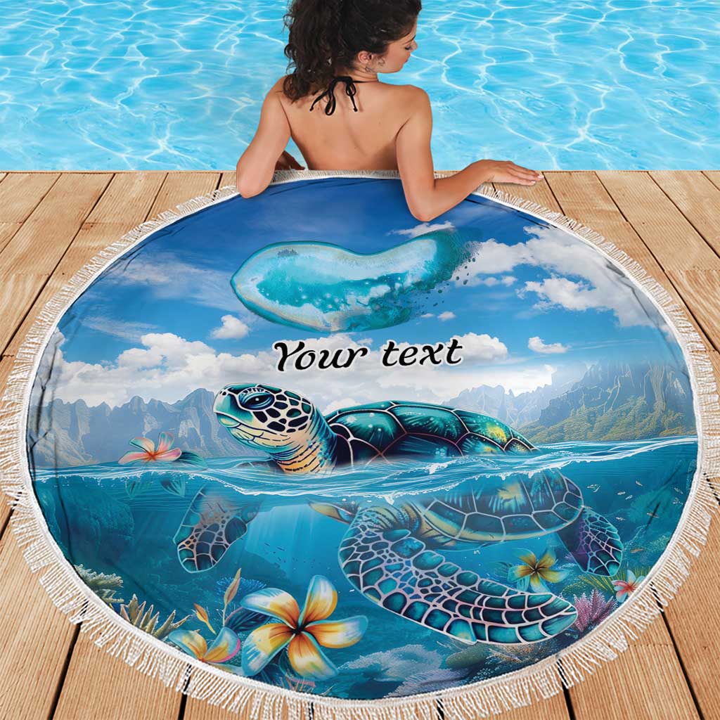 Personalised Palau Kayangel Atoll Beach Blanket Turtle With Coral Reef Under Water LT9 - Polynesian Pride