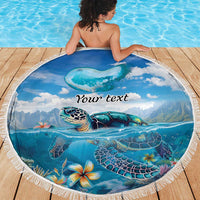 Personalised Palau Kayangel Atoll Beach Blanket Turtle With Coral Reef Under Water LT9 - Polynesian Pride