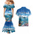 Personalised Palau Kayangel Atoll Couples Matching Mermaid Dress and Hawaiian Shirt Turtle With Coral Reef Under Water