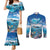 Personalised Palau Kayangel Atoll Couples Matching Mermaid Dress and Long Sleeve Button Shirt Turtle With Coral Reef Under Water