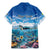 Personalised Palau Kayangel Atoll Family Matching Mermaid Dress and Hawaiian Shirt Turtle With Coral Reef Under Water