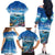 Personalised Palau Kayangel Atoll Family Matching Off The Shoulder Long Sleeve Dress and Hawaiian Shirt Turtle With Coral Reef Under Water