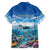 Personalised Palau Kayangel Atoll Family Matching Puletasi and Hawaiian Shirt Turtle With Coral Reef Under Water