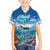 Personalised Palau Kayangel Atoll Family Matching Puletasi and Hawaiian Shirt Turtle With Coral Reef Under Water