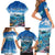 Personalised Palau Kayangel Atoll Family Matching Short Sleeve Bodycon Dress and Hawaiian Shirt Turtle With Coral Reef Under Water