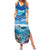 Personalised Palau Kayangel Atoll Family Matching Summer Maxi Dress and Hawaiian Shirt Turtle With Coral Reef Under Water