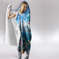 Personalised Palau Kayangel Atoll Hooded Blanket Turtle With Coral Reef Under Water LT9 - Polynesian Pride
