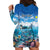 Personalised Palau Kayangel Atoll Hoodie Dress Turtle With Coral Reef Under Water