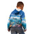 Personalised Palau Kayangel Atoll Kid Hoodie Turtle With Coral Reef Under Water