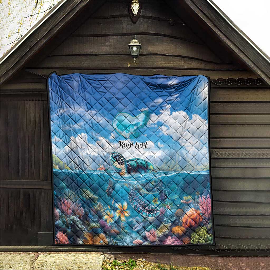 Personalised Palau Kayangel Atoll Quilt Turtle With Coral Reef Under Water LT9 - Polynesian Pride
