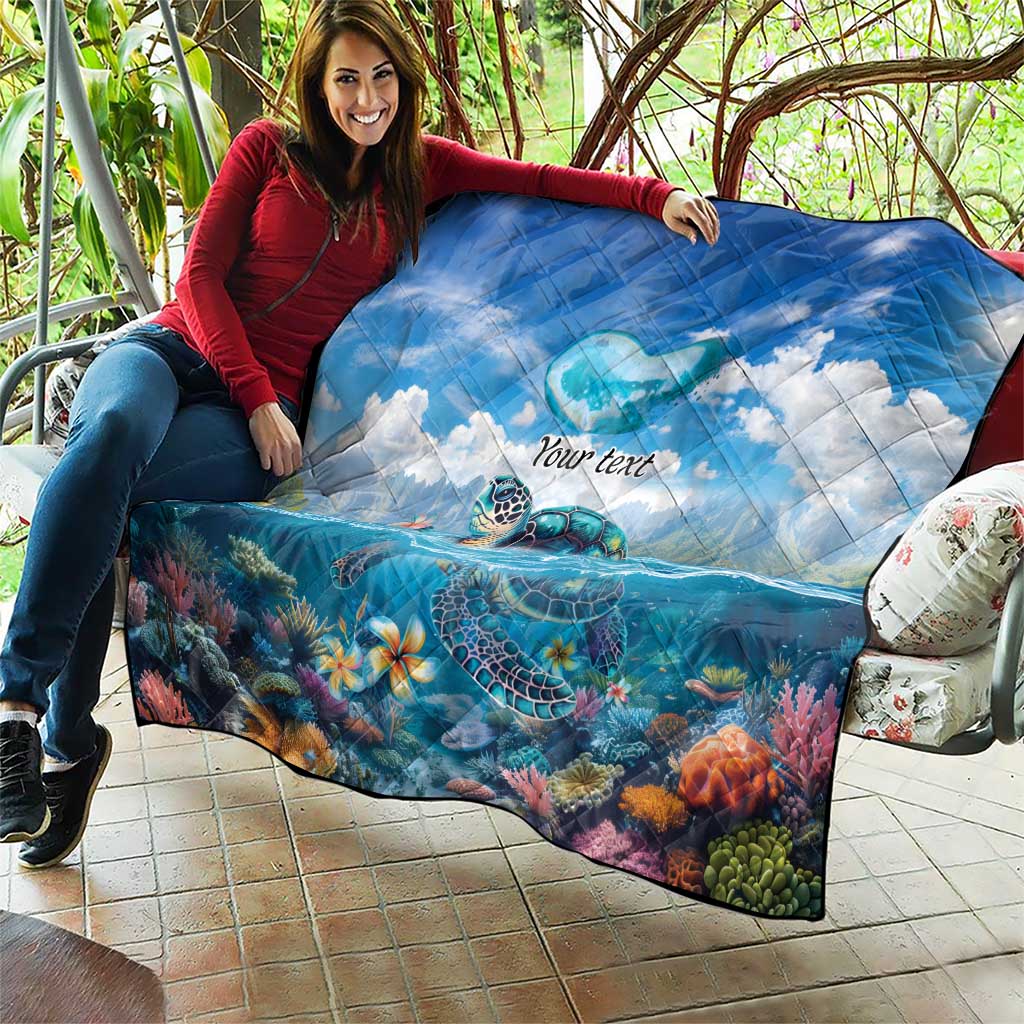 Personalised Palau Kayangel Atoll Quilt Turtle With Coral Reef Under Water LT9 - Polynesian Pride