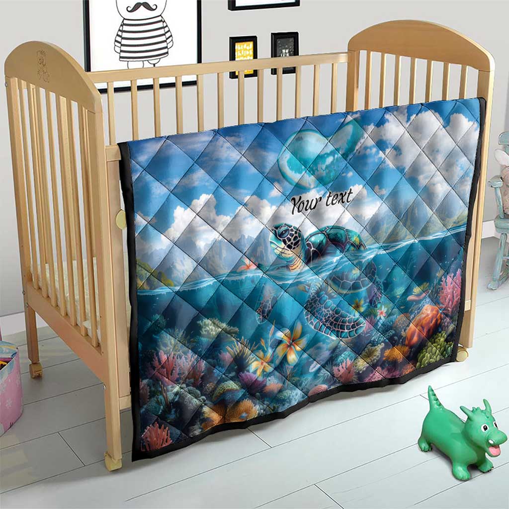 Personalised Palau Kayangel Atoll Quilt Turtle With Coral Reef Under Water LT9 - Polynesian Pride