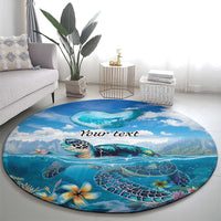 Personalised Palau Kayangel Atoll Round Carpet Turtle With Coral Reef Under Water LT9 - Polynesian Pride