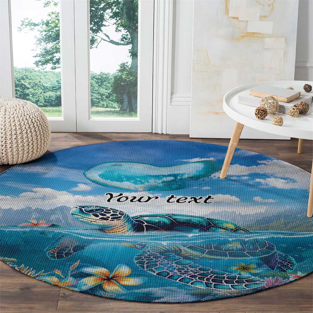 Personalised Palau Kayangel Atoll Round Carpet Turtle With Coral Reef Under Water LT9 - Polynesian Pride