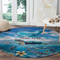 Personalised Palau Kayangel Atoll Round Carpet Turtle With Coral Reef Under Water LT9 - Polynesian Pride