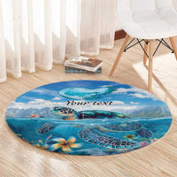 Personalised Palau Kayangel Atoll Round Carpet Turtle With Coral Reef Under Water LT9 - Polynesian Pride