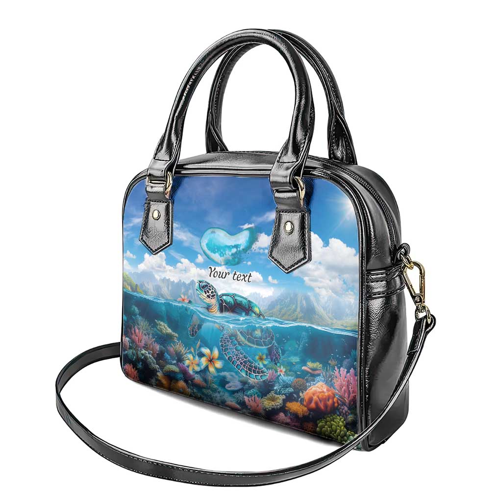 Personalised Palau Kayangel Atoll Shoulder Handbag Turtle With Coral Reef Under Water LT9 - Polynesian Pride