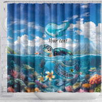 Personalised Palau Kayangel Atoll Shower Curtain Turtle With Coral Reef Under Water LT9 - Polynesian Pride