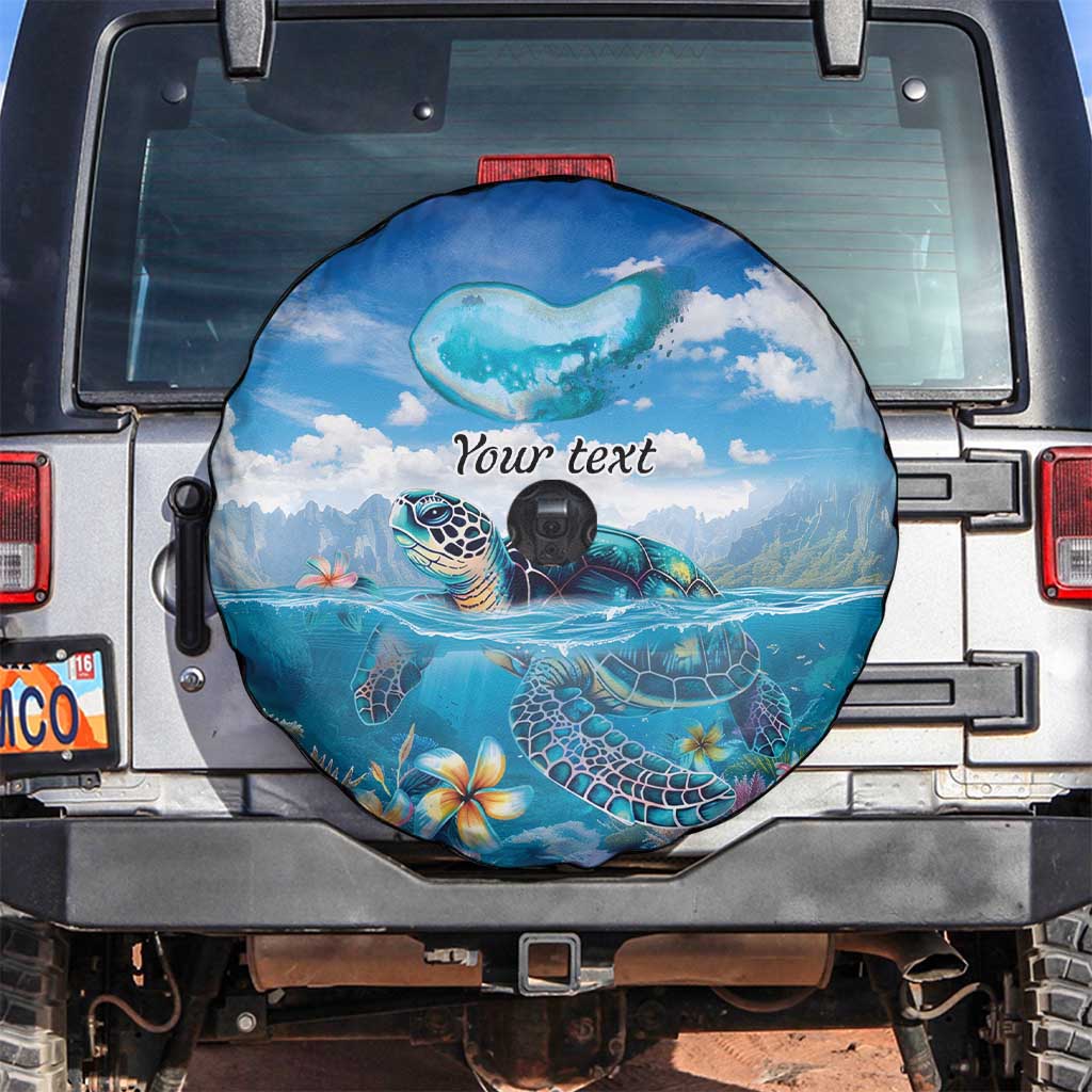 Personalised Palau Kayangel Atoll Spare Tire Cover Turtle With Coral Reef Under Water LT9 Blue - Polynesian Pride