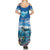 Personalised Palau Kayangel Atoll Summer Maxi Dress Turtle With Coral Reef Under Water