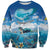 Personalised Palau Kayangel Atoll Sweatshirt Turtle With Coral Reef Under Water