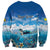 Personalised Palau Kayangel Atoll Sweatshirt Turtle With Coral Reef Under Water