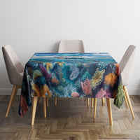 Personalised Palau Kayangel Atoll Tablecloth Turtle With Coral Reef Under Water LT9 - Polynesian Pride