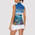 Personalised Palau Kayangel Atoll Women Sleeveless Polo Shirt Turtle With Coral Reef Under Water