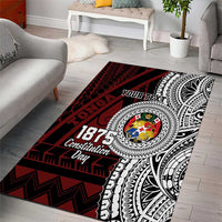 Personalised Tonga Constitution Day 1875 Area Rug Polynesian Tribal Tattoo LT9 - Polynesian Pride