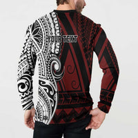 Personalised Tonga Constitution Day 1875 Button Sweatshirt Polynesian Tribal Tattoo LT9 - Polynesian Pride