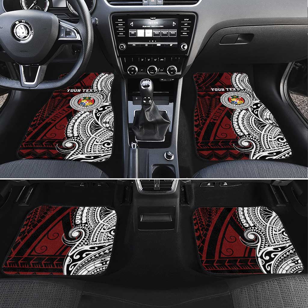Personalised Tonga Constitution Day 1875 Car Mats Polynesian Tribal Tattoo LT9 Set 4pcs Red - Polynesian Pride