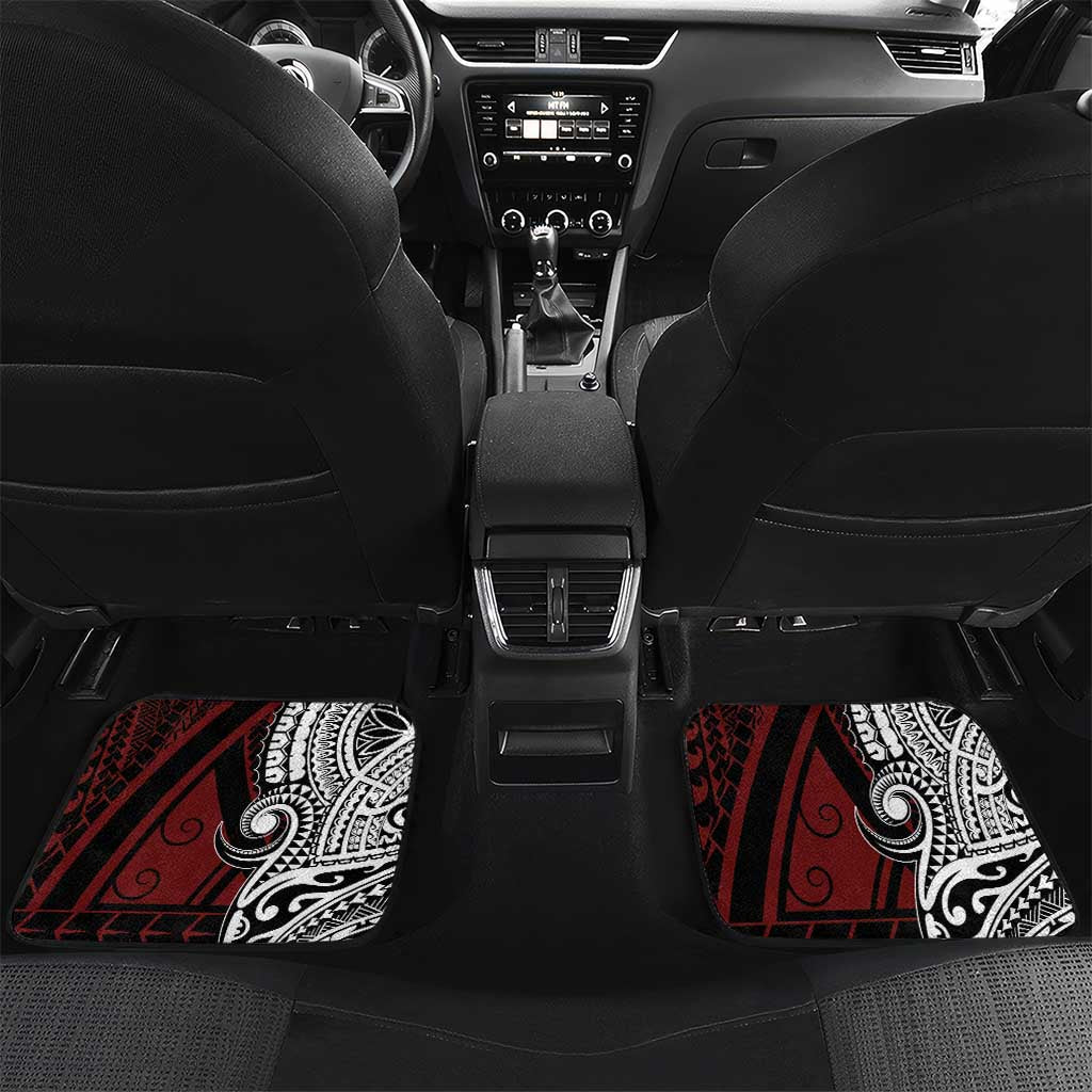 Personalised Tonga Constitution Day 1875 Car Mats Polynesian Tribal Tattoo LT9 Set 2pcs - Back Red - Polynesian Pride