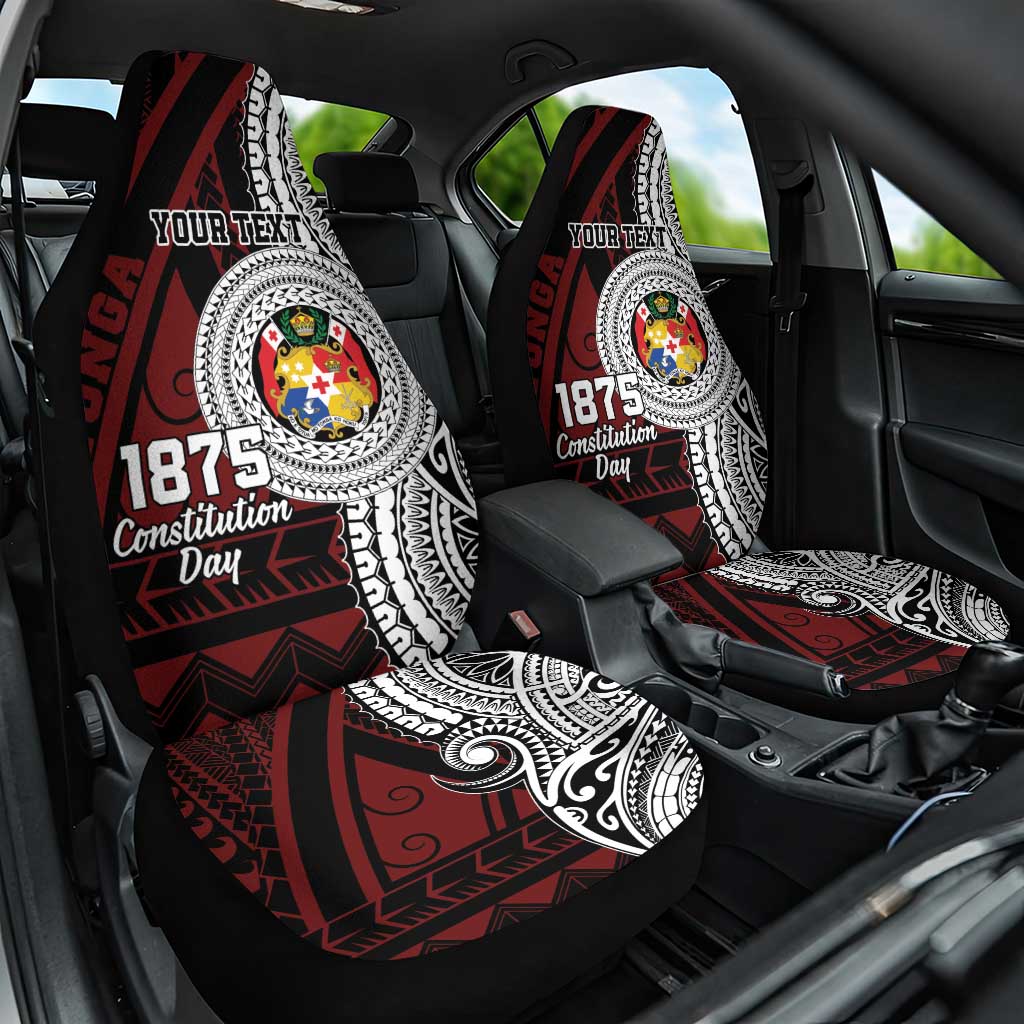 Personalised Tonga Constitution Day 1875 Car Seat Cover Polynesian Tribal Tattoo LT9 One Size Red - Polynesian Pride