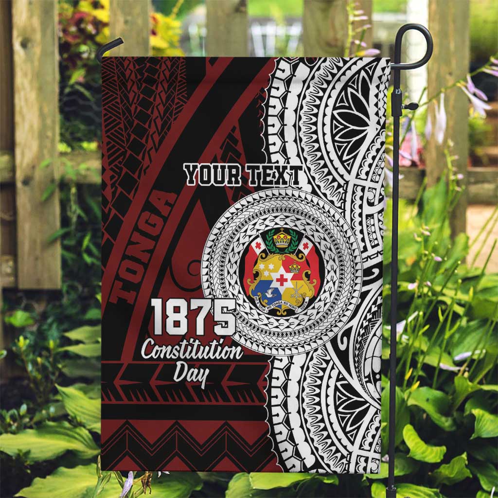 Personalised Tonga Constitution Day 1875 Garden Flag Polynesian Tribal Tattoo LT9 Garden Flag Red - Polynesian Pride