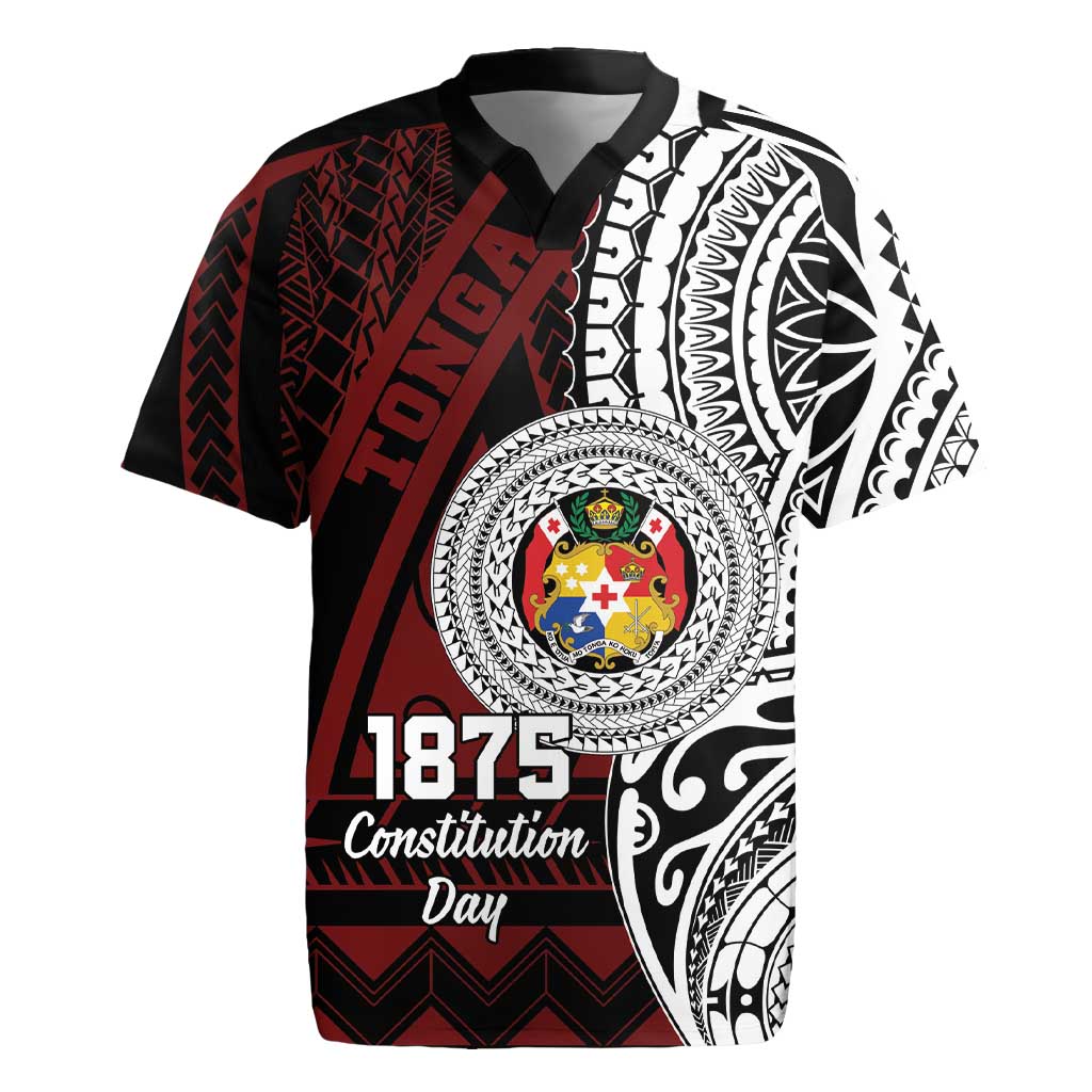 Personalised Tonga Constitution Day 1875 Rugby Jersey Polynesian Tribal Tattoo LT9 Red - Polynesian Pride