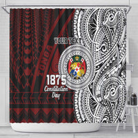 Personalised Tonga Constitution Day 1875 Shower Curtain Polynesian Tribal Tattoo LT9 - Polynesian Pride