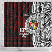 Personalised Tonga Constitution Day 1875 Shower Curtain Polynesian Tribal Tattoo LT9 - Polynesian Pride