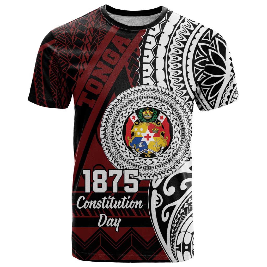 Personalised Tonga Constitution Day 1875 T Shirt Polynesian Tribal Tattoo LT9 Red - Polynesian Pride