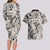 Polynesia Couples Matching Long Sleeve Bodycon Dress and Hawaiian Shirt Tribal Polynesian Spirit With Beige Pacific Flowers LT9 - Polynesian Pride