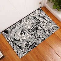 Polynesia Rubber Doormat Tribal Polynesian Spirit With Beige Pacific Flowers LT9 Beige - Polynesian Pride