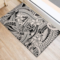 Polynesia Rubber Doormat Tribal Polynesian Spirit With Beige Pacific Flowers LT9 - Polynesian Pride