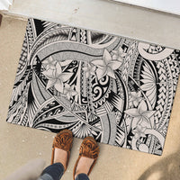 Polynesia Rubber Doormat Tribal Polynesian Spirit With Beige Pacific Flowers LT9 - Polynesian Pride