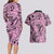 Polynesia Couples Matching Long Sleeve Bodycon Dress and Hawaiian Shirt Tribal Polynesian Spirit With Pink Pacific Flowers LT9 - Polynesian Pride