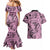 Polynesia Couples Matching Mermaid Dress and Hawaiian Shirt Tribal Polynesian Spirit With Pink Pacific Flowers LT9 - Polynesian Pride