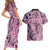 Polynesia Couples Matching Short Sleeve Bodycon Dress and Hawaiian Shirt Tribal Polynesian Spirit With Pink Pacific Flowers LT9 - Polynesian Pride