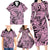 Polynesia Family Matching Long Sleeve Bodycon Dress and Hawaiian Shirt Tribal Polynesian Spirit With Pink Pacific Flowers LT9 - Polynesian Pride