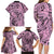 Polynesia Family Matching Long Sleeve Bodycon Dress and Hawaiian Shirt Tribal Polynesian Spirit With Pink Pacific Flowers LT9 - Polynesian Pride