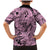 Polynesia Family Matching Mermaid Dress and Hawaiian Shirt Tribal Polynesian Spirit With Pink Pacific Flowers LT9 - Polynesian Pride